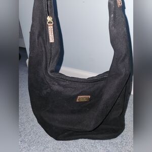 Etienne Aigner Black Shoulder Bag with Gold Accent